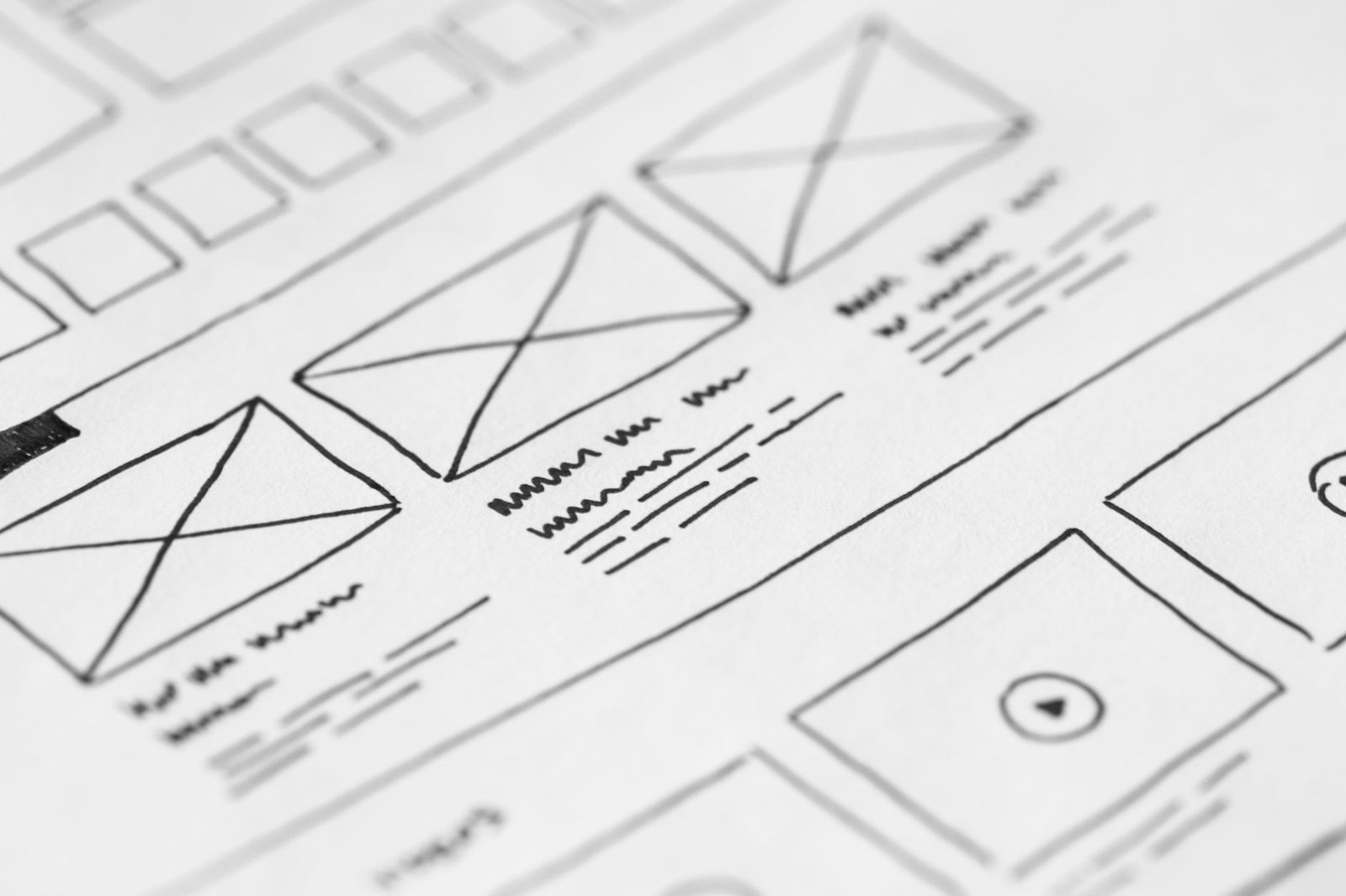 website redesign wireframe sketch