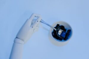 AI technology concept showing machine learning on computer screen