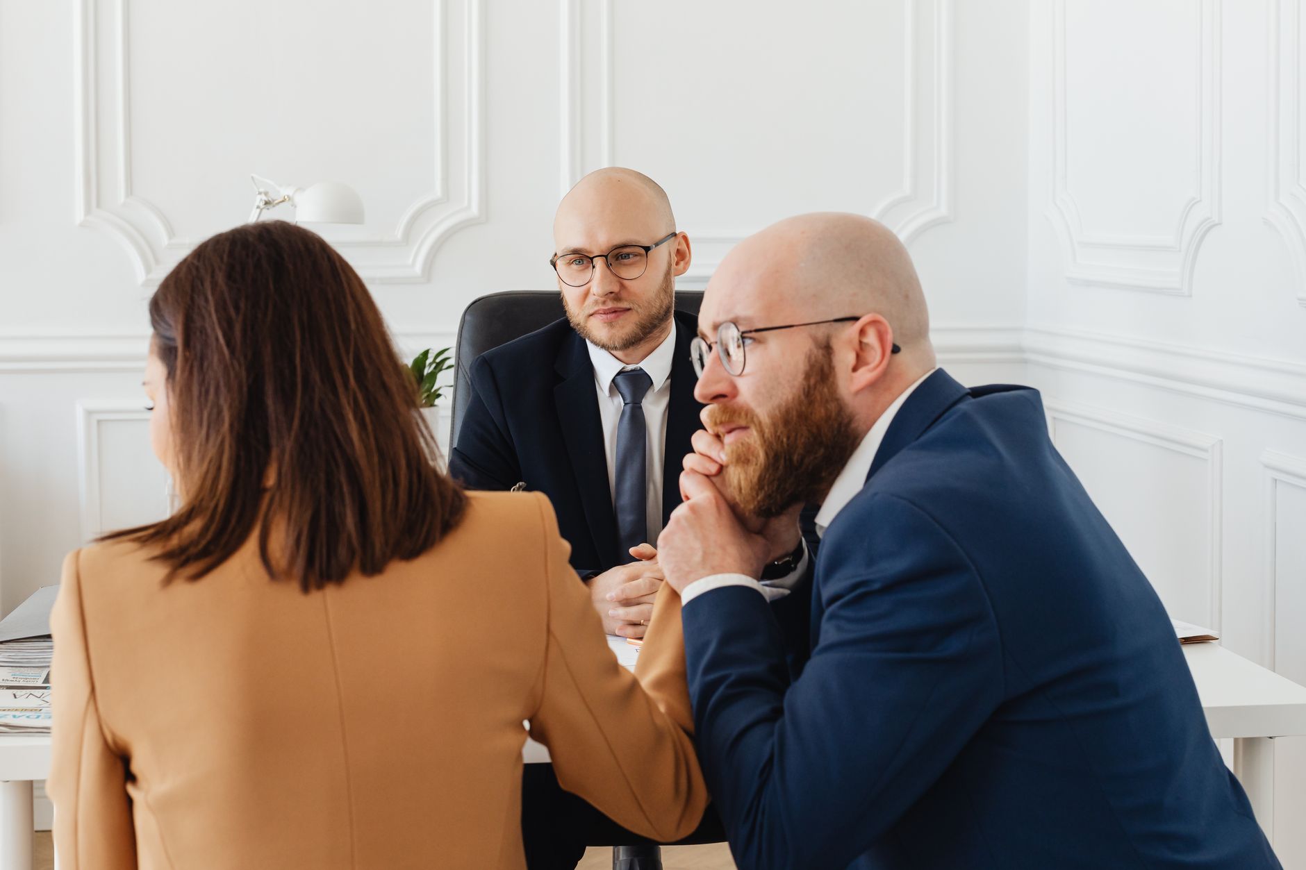 Business owner discussing services page pricing with client