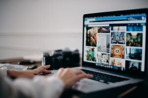 Small business owner checking website image optimisation and page speed